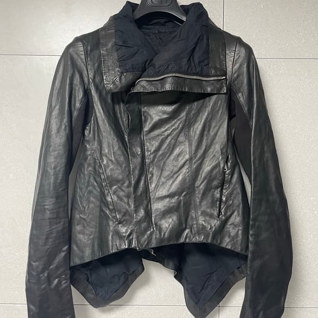 릭 오웬스 나스카 하이넥 레더자켓