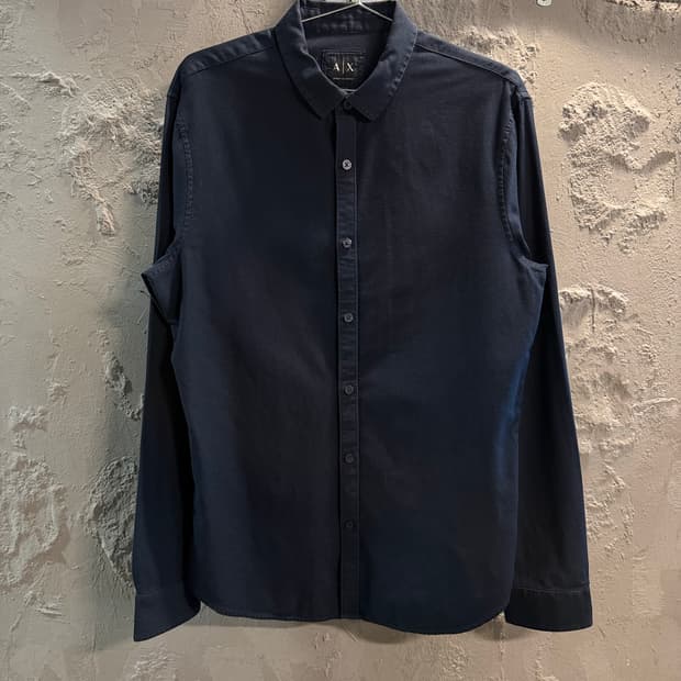 M 알마니익스체인지 ARMANI 슬림핏 베이직 셔츠 네이비
