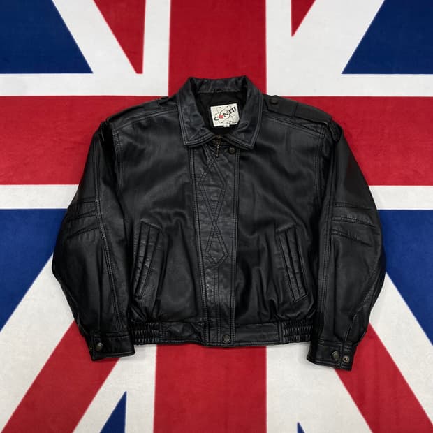 빈티지 가죽 봄버자켓 여성XL