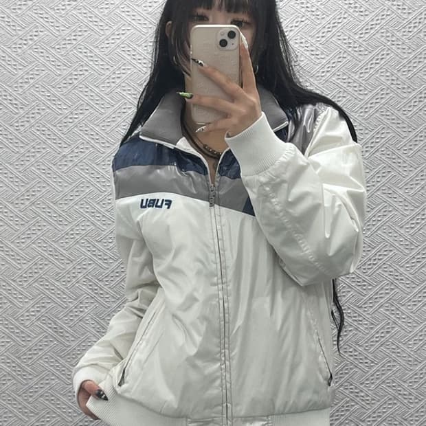 푸부 올드스쿨 빈티지 배색 바람막이 자켓 L C08813