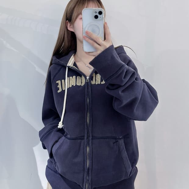 아베크롬비 스펠로고 헤비스웻 후드집업