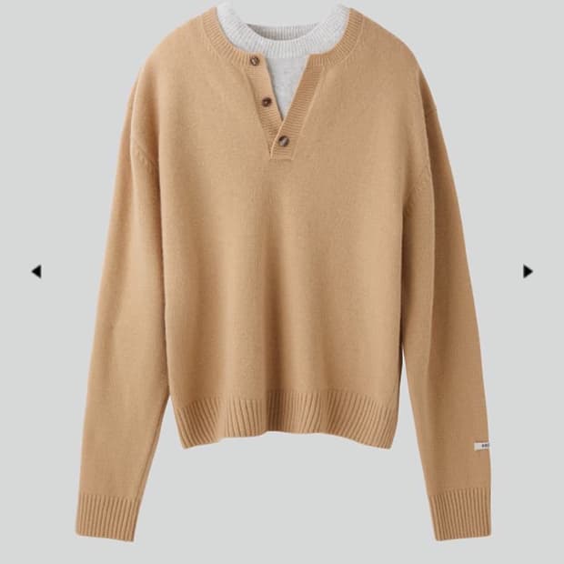 (s) 렉토 24fw 더블 레이어드 니트 베이지