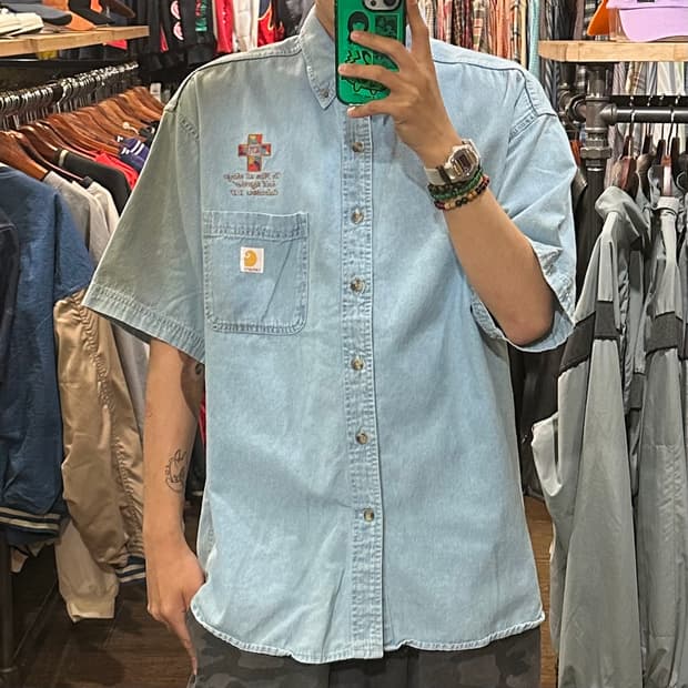 [HI] 칼하트 반팔 데님셔츠