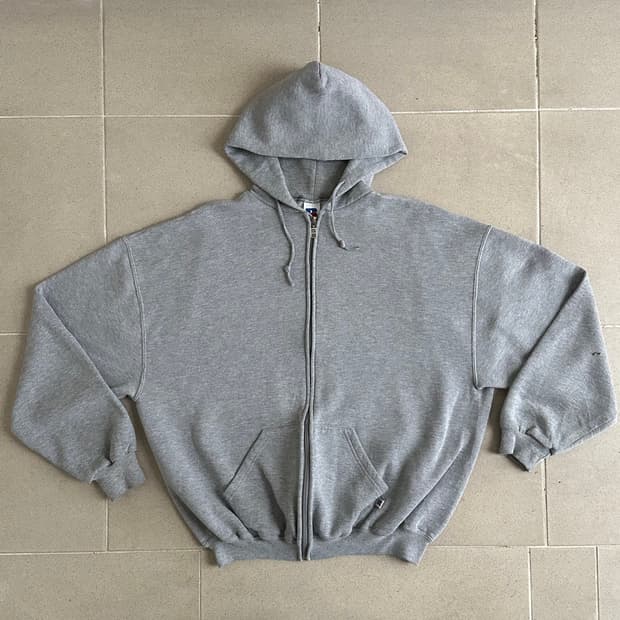 90s 빈티지 러셀 후드집업 그레이 XL