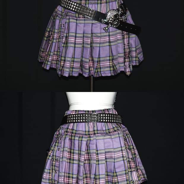 (acdc rag) eyelet punk skirt 