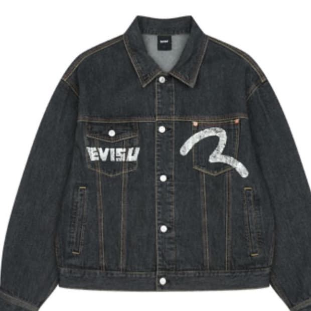 EVISU 에비수 데님 자켓 블랙 l 사이즈 택뗀 새상품