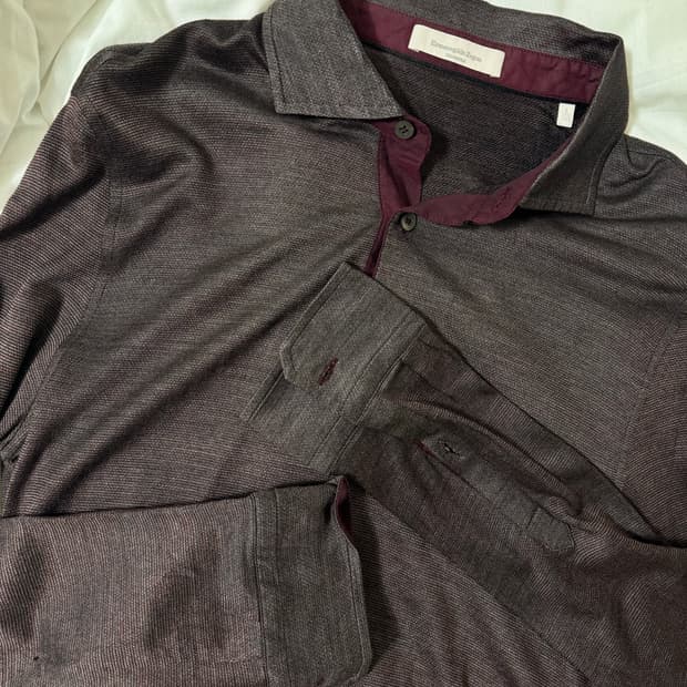 제냐 실크 100 폴로 긴팔 니트