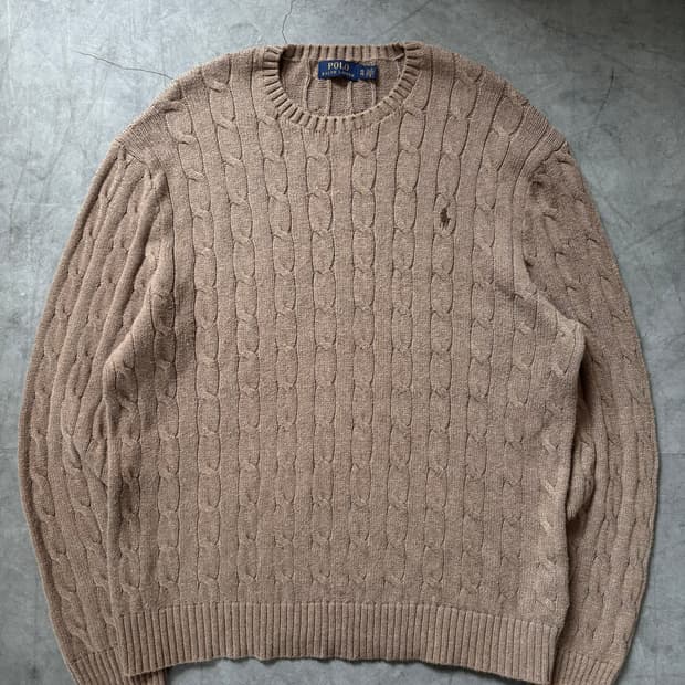 Polo 폴로 랄프로렌 베이지 컬러 케이블 니트