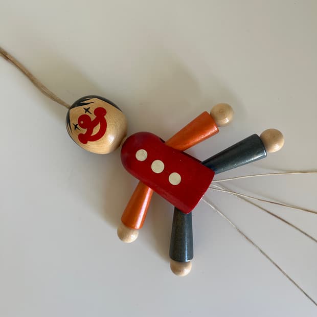 Junping Jack 독일 70년대 핸드메이드 목각인형