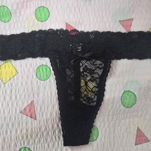 중고 여성 속옷 블랙 티팬츠