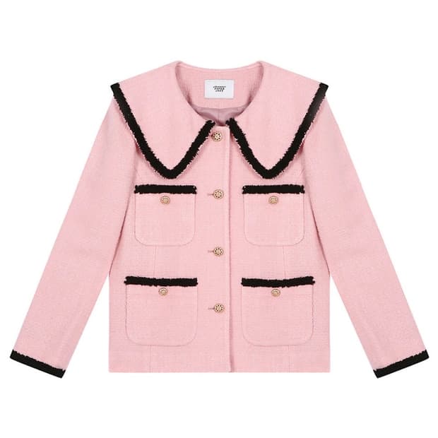 쟈니헤잇재즈 4 포켓 트위드 자켓 핑크 [신예은, 배윤경, 진기주 착용]