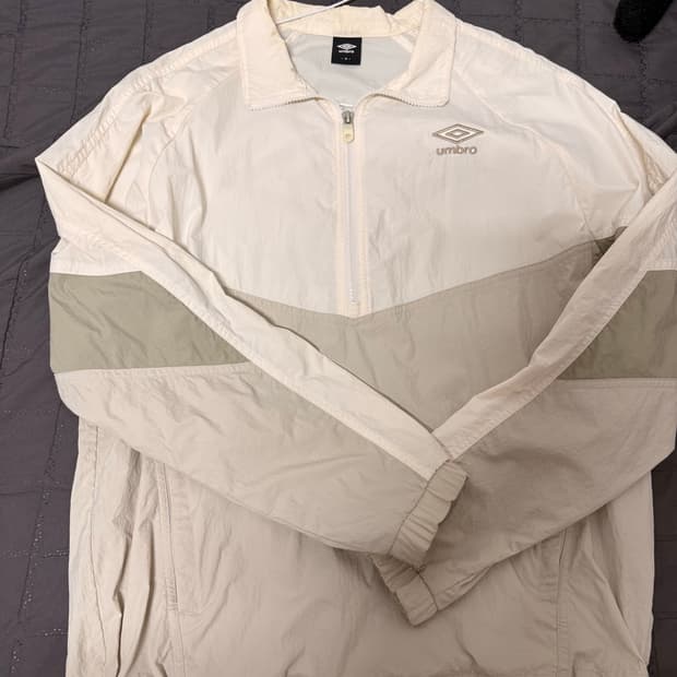 플레이버 스탠넥 아노락 베이지 그레이(UP121CWT31)