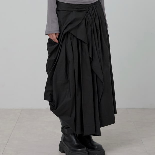 [플레어업] Asymmetrical Draped Layered Long 