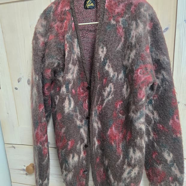 니들스 모헤어가디건 로즈