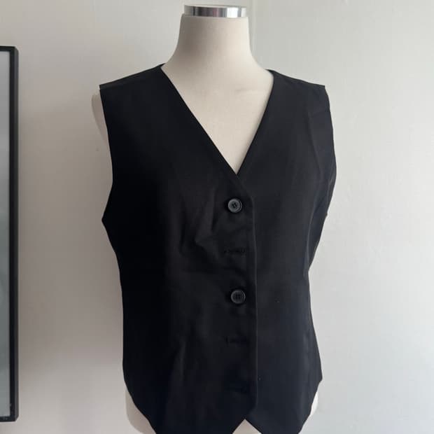 미니멀 크롭 베이직 정장 베스트 