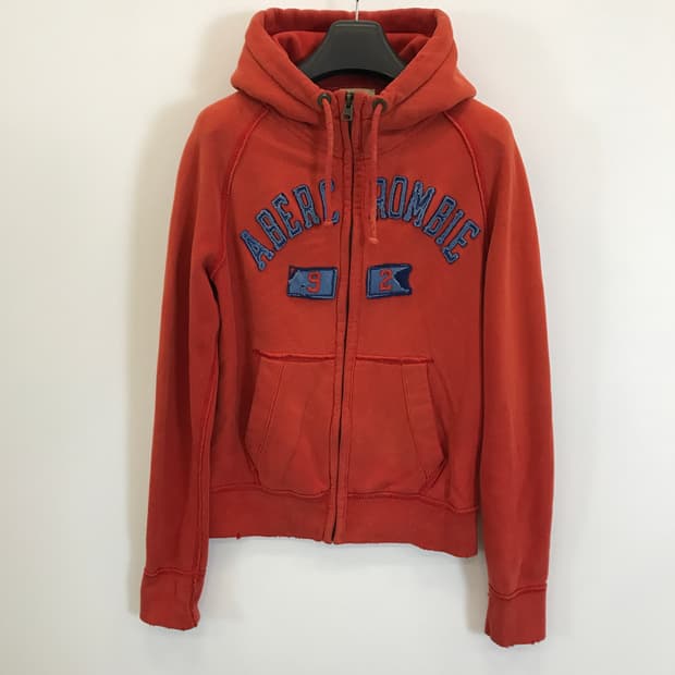 아베크롬비 빈티지 Y2K 오렌지 후드집업 [S]