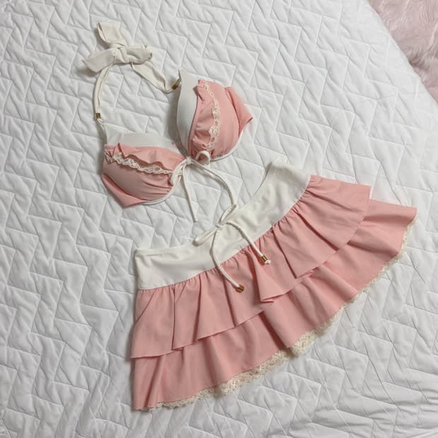 딸기우유 리즈리사 비키니 빈티지 수영복 라떼갸루 히메오네 양산형지뢰계