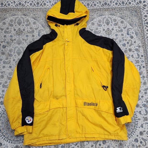 90s 올드스쿨 스타터 X NFL 스틸러스 후드 자켓 2XL