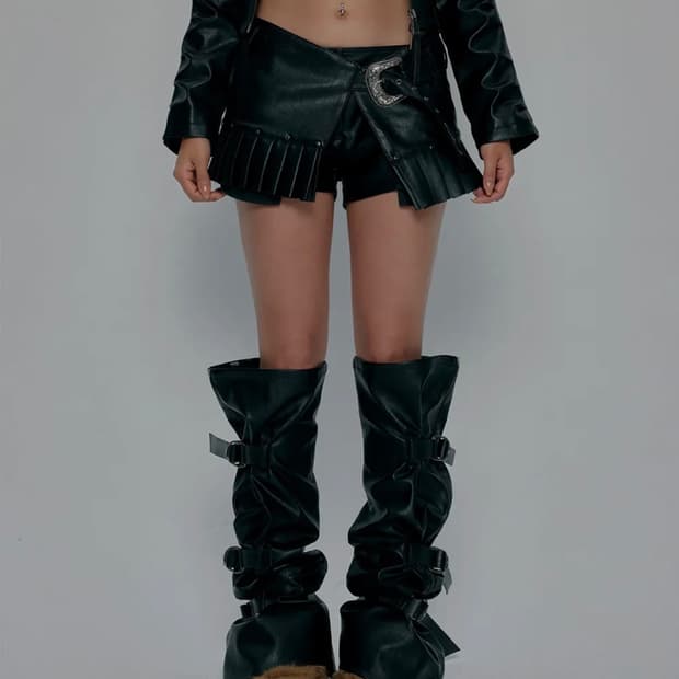 길라아카이브 레이어드 스트랩 벨트 스커트