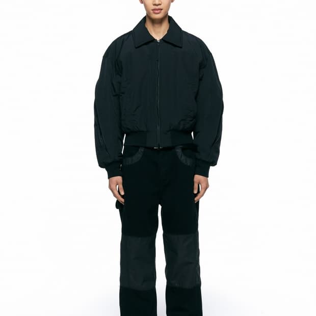 인사일런스 패디드 크롭 블루종 m사이즈