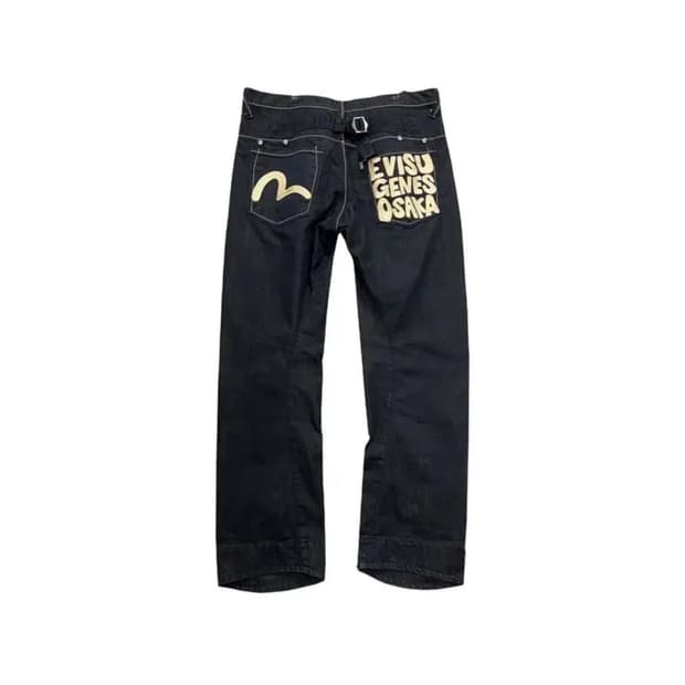 Evisu 포켓 프린팅 흑청데님