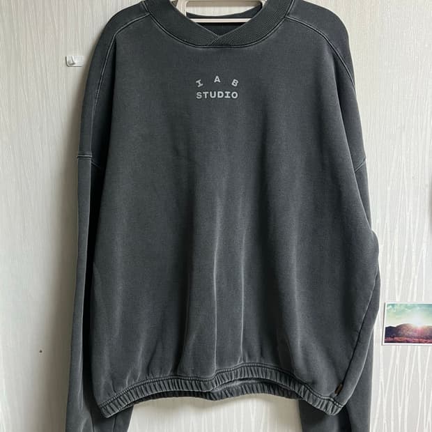 (셋업가격) 아이앱 스튜디오 차콜 맨투맨, 스웨트 팬츠