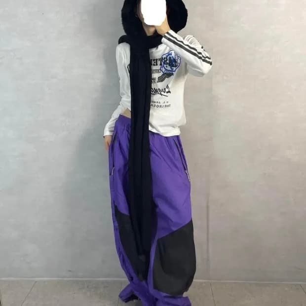 빈티지 바라클라바 머플러 블랙