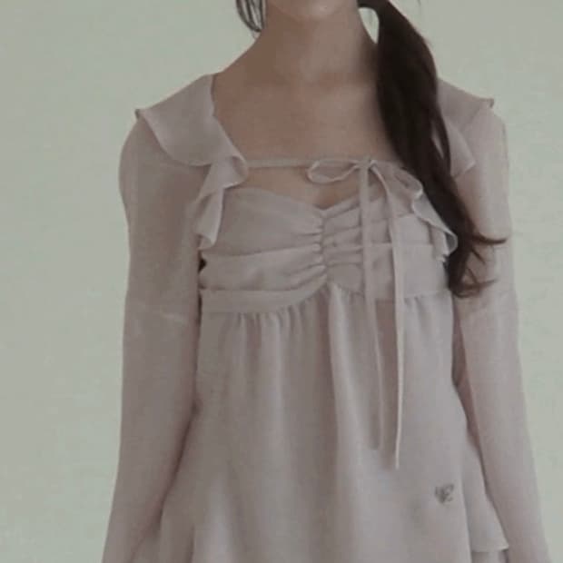 [무료배송] 낫유어로즈 페어리 쉬폰 탑 + 볼레로 pink M