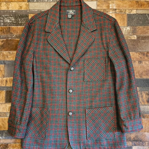 더블알엘 울 체크 자켓 