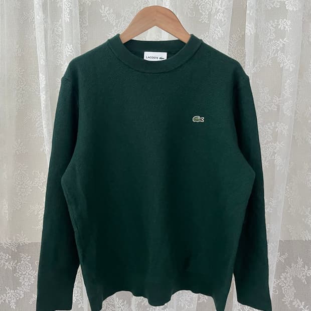 M) 라코스테 여성 울 100 니트 그린