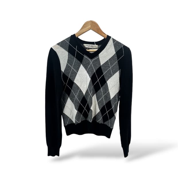 꼼데가르송 아가일 패턴 니트