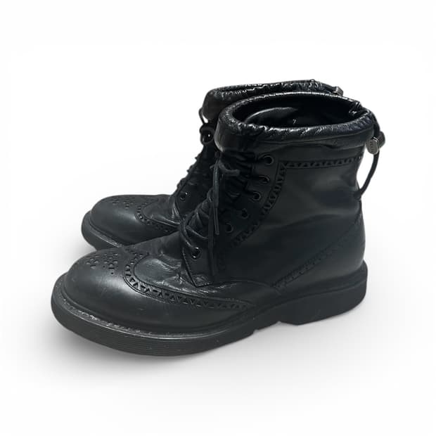 [275] 2000s 프라다 블랙 레더 윙팁 부츠