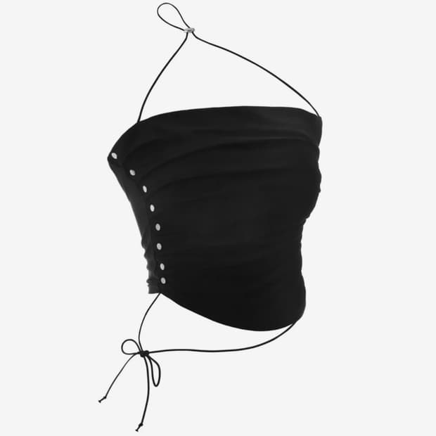From button shirring top (Black)