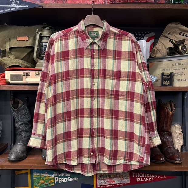 90s 게인스보로우 컨트리 플란넬 워크 체크셔츠 N190