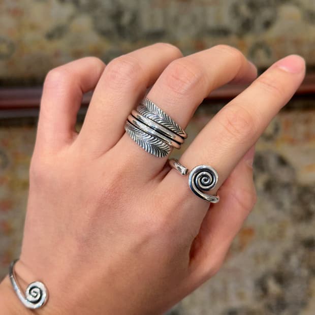 Feather Fold 925Silver Ring