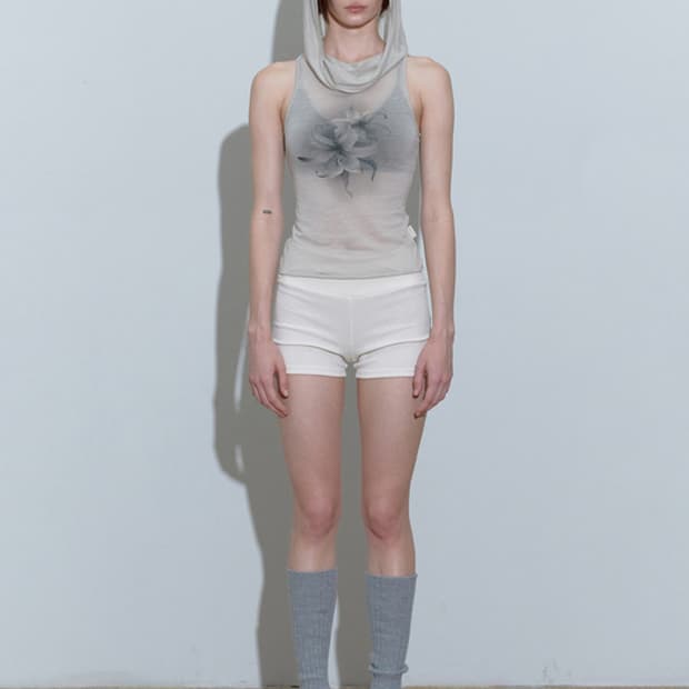 스컬프터 Cowl Sleeveless Hoodie Natural