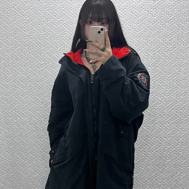 노티카 올드스쿨 레트로 캐주얼 오버핏 기모 바람막이 L C10344