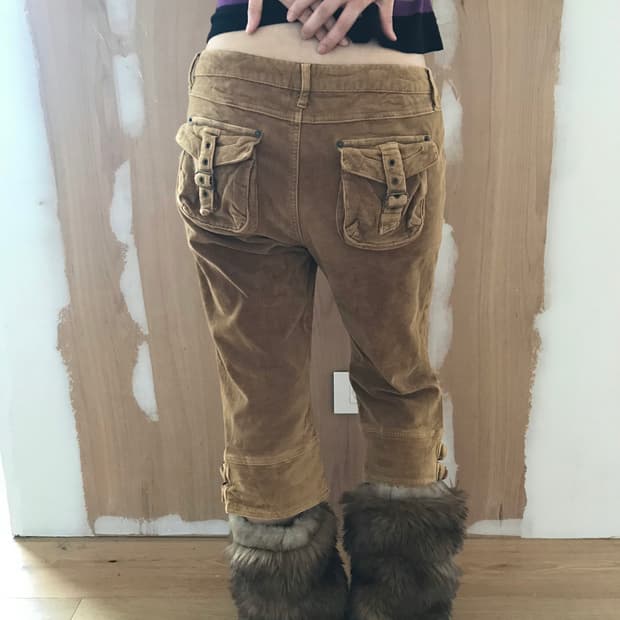 vintage velvet pocket pants (32inch)