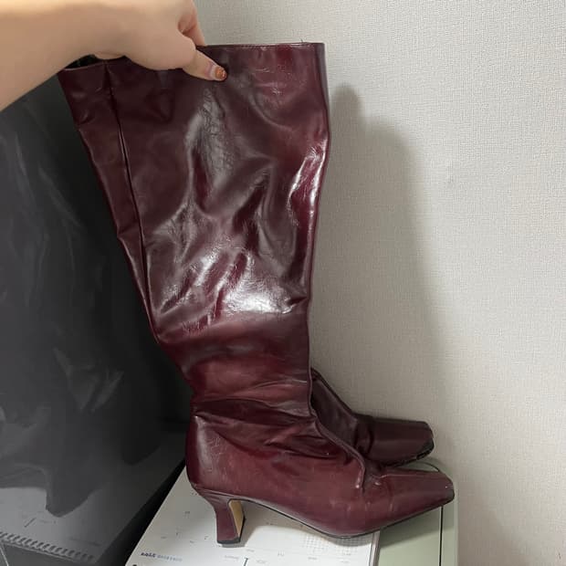 버건디 톤 롱 부츠 자라