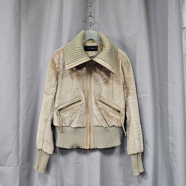 여성 밍크퍼 니트 점퍼