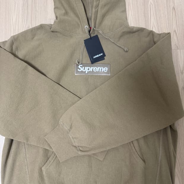 23FW 슈프림 박스로고 후드 샌드