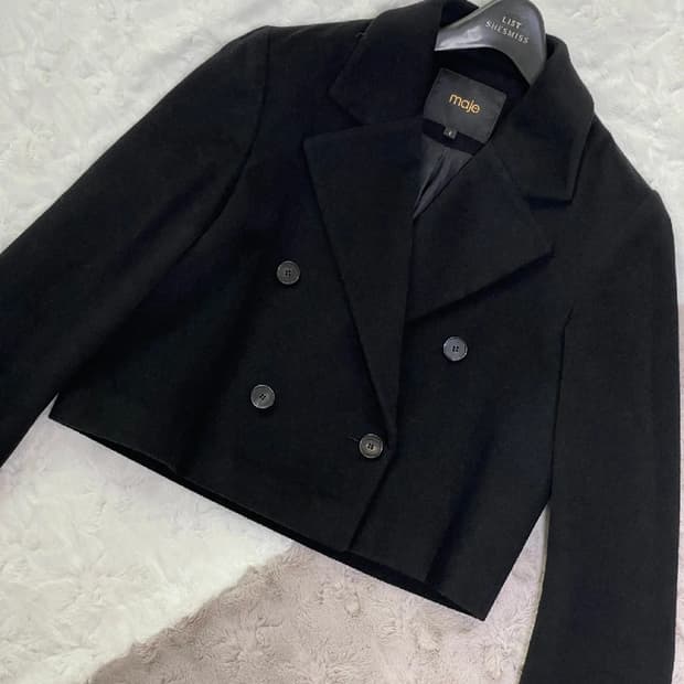 마쥬 캐시미어 혼방 더블 자켓 블랙 1사이즈