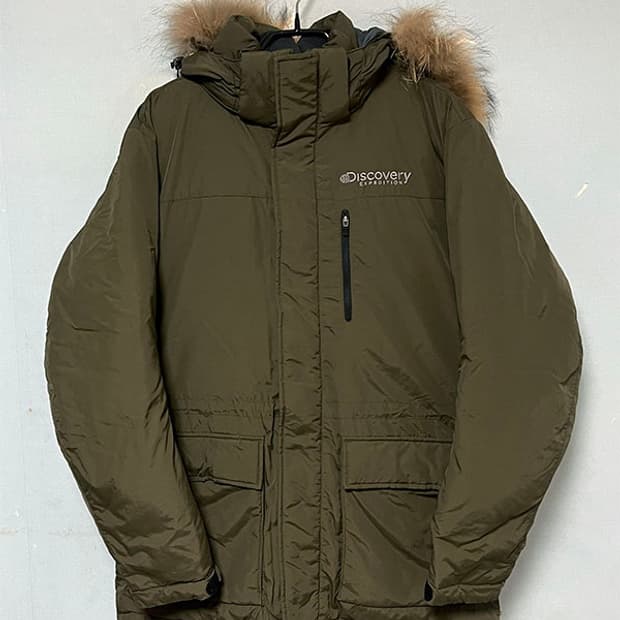 디스커버리 남자 패딩점퍼 덕다운 캐주얼 카키 L 100