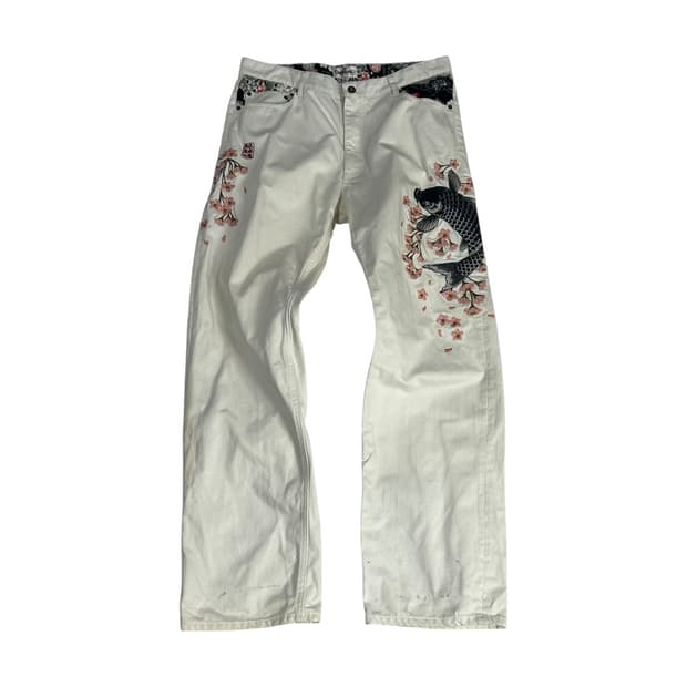 [KARAKURI TAMASHII] 오리엔탈 잉어 사쿠라 팬츠