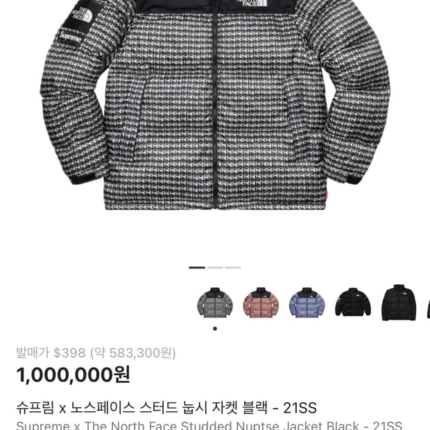 슈프림x 노스페이스 스터드  눕시 700 (s)