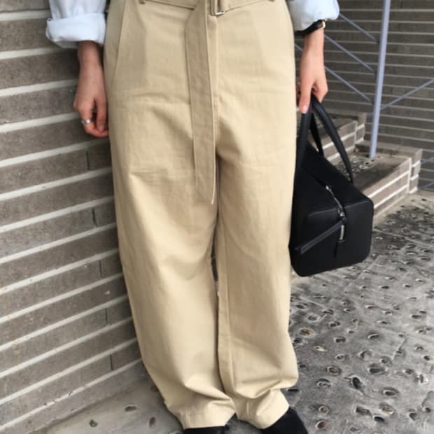 그립 커브드 벨트 팬츠