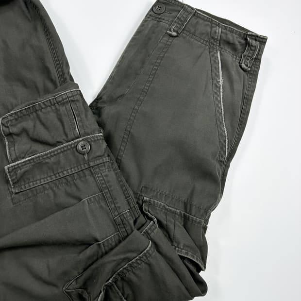 VTG 빈티지 카키 와이드 포켓 카고팬츠 (31인치)