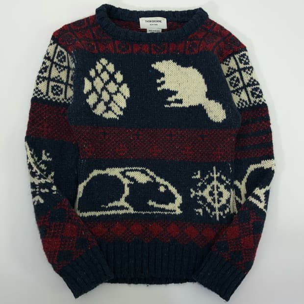 Thom browne  톰브라운 페어아일 애니멀 울 스웨터