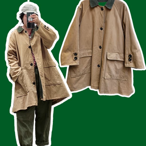 베이지 코듀로이 누빔 워크자켓