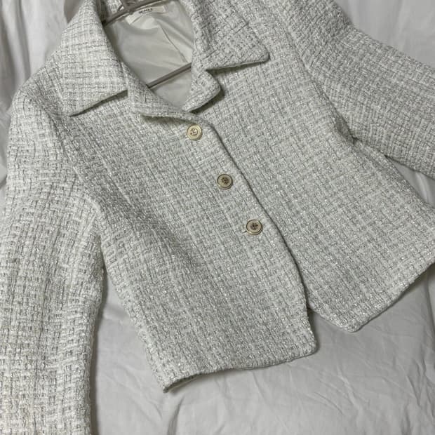 프롬비기닝 트위드 자켓 아이보리